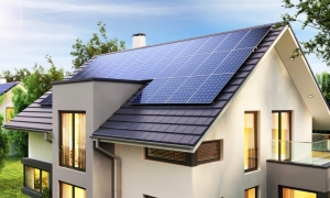 House with Solar Panels